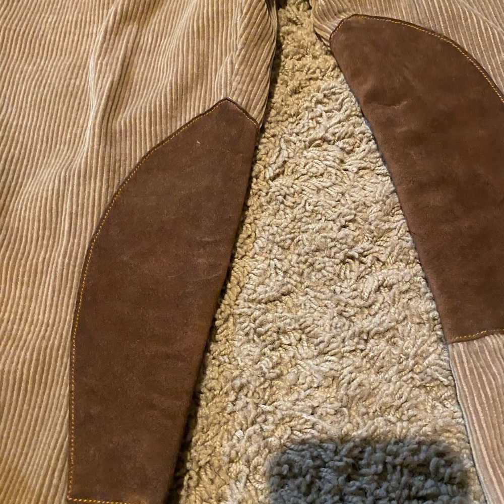 Ralph Lauren Khaki Corduroy Pants, Knee Patches, Drawstring Leg Detail Size 8 - Picture 3 of 10